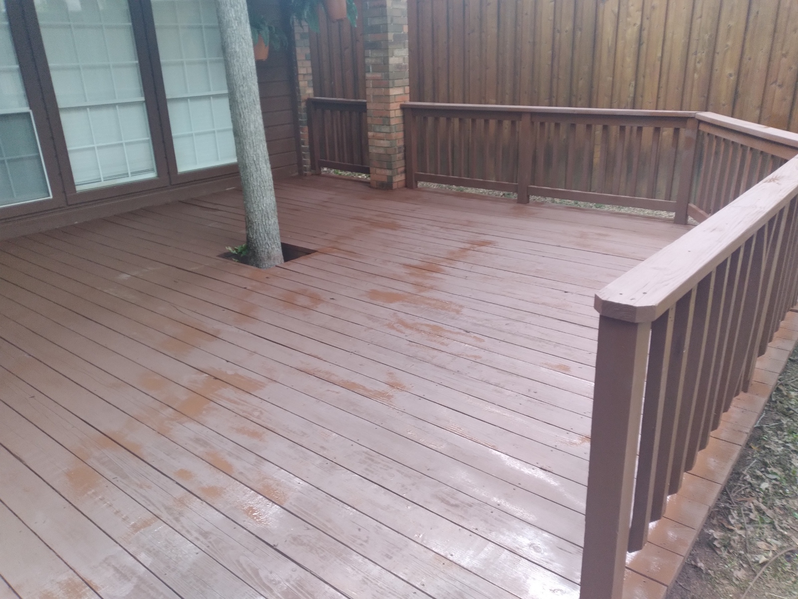 Stained deck