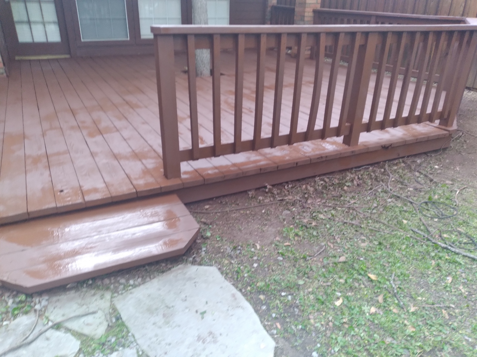 Stained deck